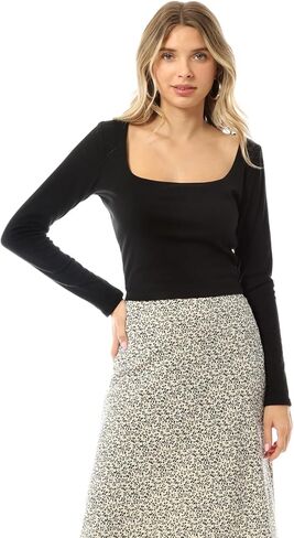 قمصان حرارية نسائية من MixMatchy بحمالة صدر مربعة وأكمام طويلة قابلة للتمدد وقمصان شتوية in Kuwait