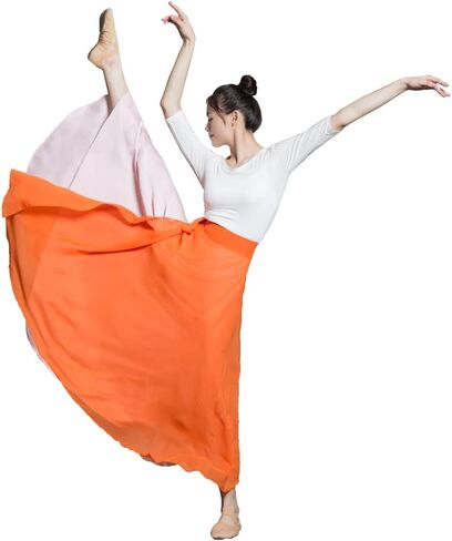 ROYAL SMEELA Women Lyrical Dance Skirt Long Ballet Wrap Skirt Flowy Maxi Skirts for Ballerina Modern Contemporary Dance Skirt in Saudi Arabia