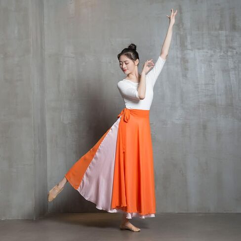 ROYAL SMEELA Women Lyrical Dance Skirt Long Ballet Wrap Skirt Flowy Maxi Skirts for Ballerina Modern Contemporary Dance Skirt in Saudi Arabia