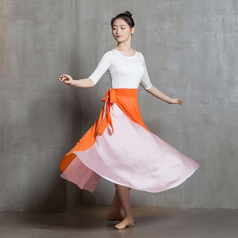 ROYAL SMEELA Women Lyrical Dance Skirt Long Ballet Wrap Skirt Flowy Maxi Skirts for Ballerina Modern Contemporary Dance Skirt in Saudi Arabia