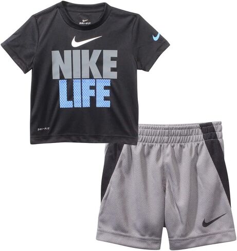 Nike Toddler Boy's T-Shirt & Shorts 2PC Set Dri-FIT Life Smoke Grey Sz: 4T, Smoke Grey in Saudi Arabia
