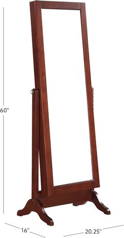 Powell Sliding Jewelry Armoire, Cherry 21.5 x 60 x 16 in Kuwait