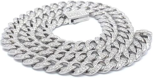 SAVEARTH DIAMONDS 5.80 Ct to 10.90 Ct Lab Created Moissanite Diamond 6MM Width Cuban Link Chain Necklace For Men In 14k Gold Over 925 Sterling Silver, 16" to 30" Length, Valentine's Day Gift For Him in Saudi Arabia