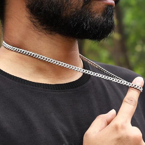 SAVEARTH DIAMONDS 5.80 Ct to 10.90 Ct Lab Created Moissanite Diamond 6MM Width Cuban Link Chain Necklace For Men In 14k Gold Over 925 Sterling Silver, 16" to 30" Length, Valentine's Day Gift For Him in Saudi Arabia