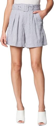 [BLANKNYC] Womens Seersucker Gingham Plaid Belted Shorts, Comfortable & Stylish in Saudi Arabia