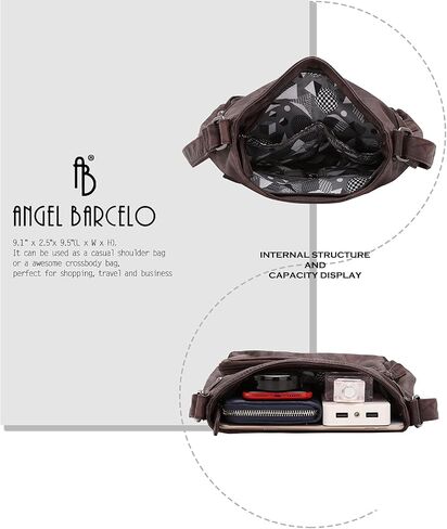Angel Barcelo Crossover Purse and Handbags Crossbody Bags for Women,Ultra Soft Leather Neatpack Bag Shoulder Purses for Girl in Kuwait