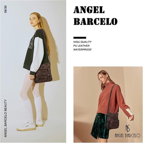 Angel Barcelo Crossover Purse and Handbags Crossbody Bags for Women,Ultra Soft Leather Neatpack Bag Shoulder Purses for Girl in Kuwait