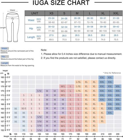 IUGA Premium Pants Set (Size Large)- Includes 1 Capri Leggings for Women with Pockets，1 Biker Shorts Women with Pockets Workout Yoga Shorts in Saudi Arabia