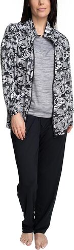 مجموعة صالة النوم النسائية من Hanes Cloud Knit المكونة من 3 قطع للارتداء اليومي، ألوان متعددة، مقاسات متعددة in Kuwait