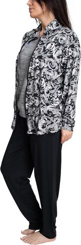 مجموعة صالة النوم النسائية من Hanes Cloud Knit المكونة من 3 قطع للارتداء اليومي، ألوان متعددة، مقاسات متعددة in Kuwait