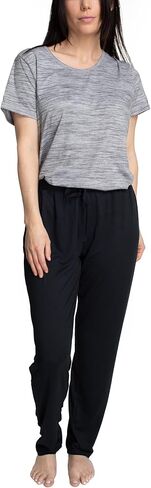 مجموعة صالة النوم النسائية من Hanes Cloud Knit المكونة من 3 قطع للارتداء اليومي، ألوان متعددة، مقاسات متعددة in Kuwait