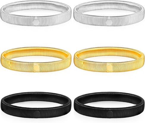 AGFELO 3 Pairs Sleeve Garters Arm garters Anti-Slip Shirt Sleeve Holders Stretch Metal Armbands for Women Men in Kuwait