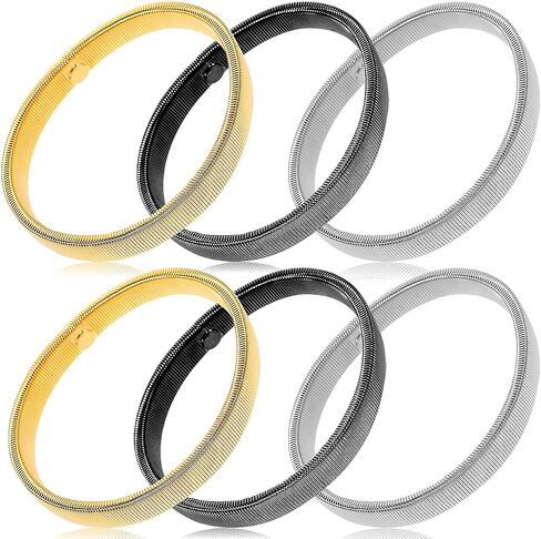 AGFELO 3 Pairs Sleeve Garters Arm garters Anti-Slip Shirt Sleeve Holders Stretch Metal Armbands for Women Men in Kuwait
