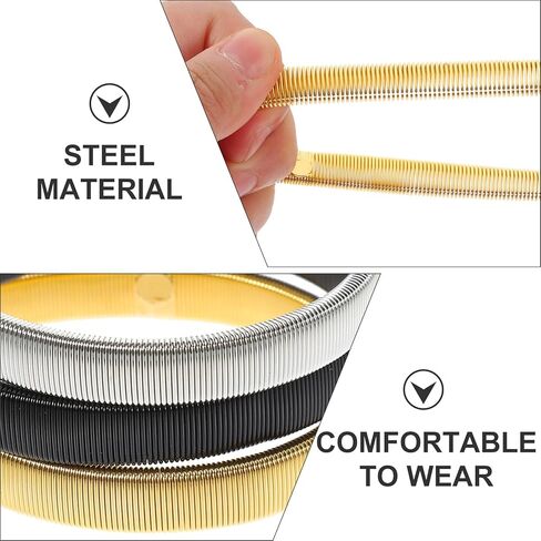 AGFELO 3 Pairs Sleeve Garters Arm garters Anti-Slip Shirt Sleeve Holders Stretch Metal Armbands for Women Men in Kuwait