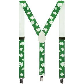 FGSS St. Patricks Day Shamrock Suspenders for Women Men - Adjustable Y-Back Braces Parade Party Accessories in Saudi Arabia