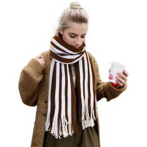 XANZILZ Women's Warm Long Scarves Chunky Winter Scarfs Tassel Scarf Winter Infinity Scarf for Women Cold Weather in Kuwait