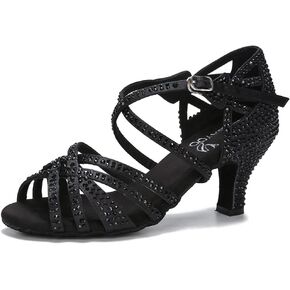 أحذية رقص داخلية HXYOO للنساء/قاعة الرقص السالسا اللاتينية المفتوحة من الأمام لأداء حفلات الزفاف الاجتماعية للمبتدئين in Kuwait