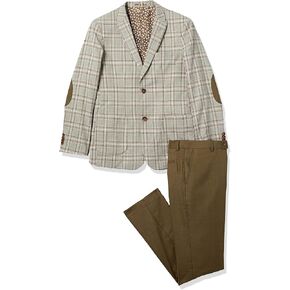 Isaac Mizrahi Slim Fit Boy's 2pc Plaid Contrast Suit