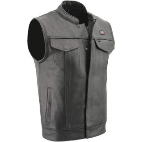 Milwaukee Leather Men's Standard Mlm3524set Black All Season Leather Club Vest