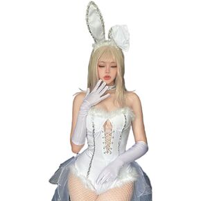 Mobbunny Christmas Bride Bunny Cosplay Bodysuit with Gloves Headband and Choker Bunny Costume in Saudi Arabia