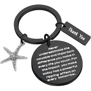 BAUNA Starfish Keychain Social Worker Thank You Gift Volunteers Jewelry