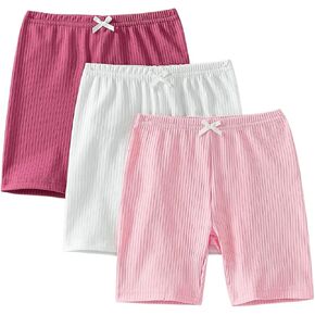 Floerns Girls 3 Piece Ribbed Knit Elastic Waist Bow Knot Biker Shorts in Saudi Arabia