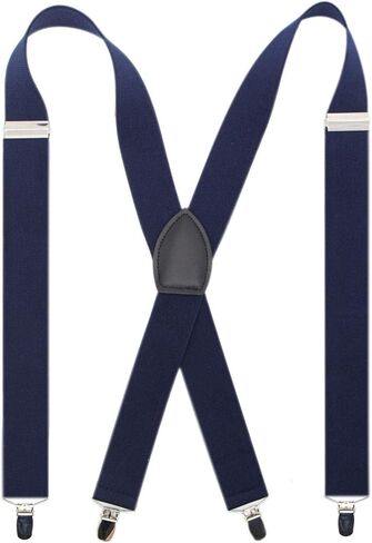 حمالات الرجال من Bioterti عريضة على شكل حرف X و4 مشابك - رائعة للمناسبات غير الرسمية والرسمية in Kuwait