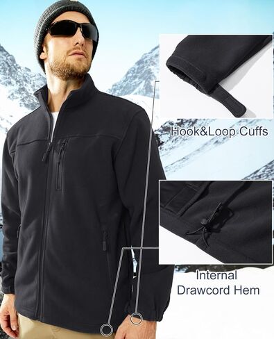 MAGCOMSEN Men's Winter Zip Up Polar Fleece Jacket Stand Collar Active Golf Jackets with 3 Pockets in Saudi Arabia