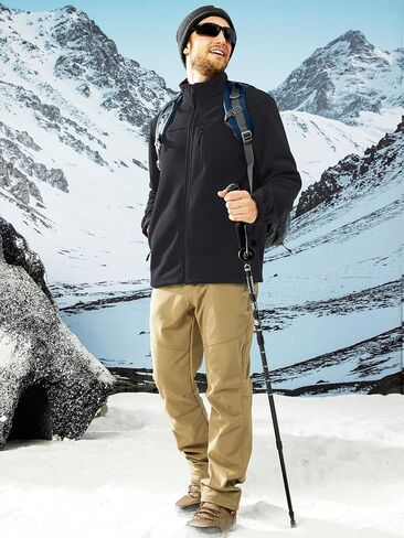 MAGCOMSEN Men's Winter Zip Up Polar Fleece Jacket Stand Collar Active Golf Jackets with 3 Pockets in Saudi Arabia