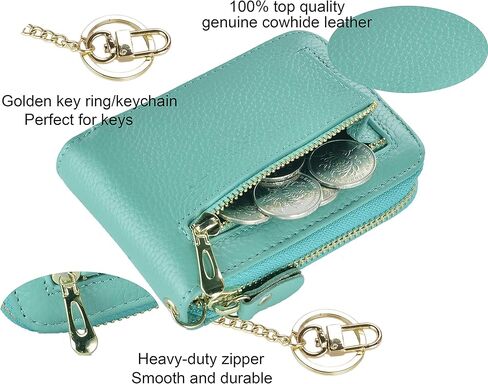 Outrip RFID Small Credit Card Holder Wallets for Women Zipper Coin Purse with Keychain in Kuwait