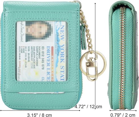 Outrip RFID Small Credit Card Holder Wallets for Women Zipper Coin Purse with Keychain in Kuwait