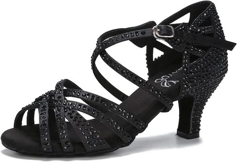أحذية رقص داخلية HXYOO للنساء/قاعة الرقص السالسا اللاتينية المفتوحة من الأمام لأداء حفلات الزفاف الاجتماعية للمبتدئين in Kuwait