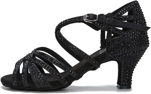 أحذية رقص داخلية HXYOO للنساء/قاعة الرقص السالسا اللاتينية المفتوحة من الأمام لأداء حفلات الزفاف الاجتماعية للمبتدئين in Kuwait