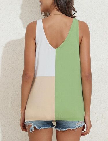 IFUROL Women's Sleeveless V Neck Sweater Tank Top Solid Color Sweater Top Knitted Tank Top in Saudi Arabia
