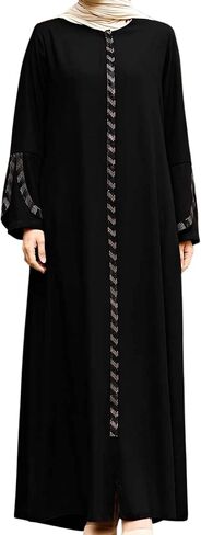 istanbulstyles Women's Abaya Long Sleeve Open Quarry Floor Length Zipper Floor Length Turkish Islamic Fashion in Kuwait