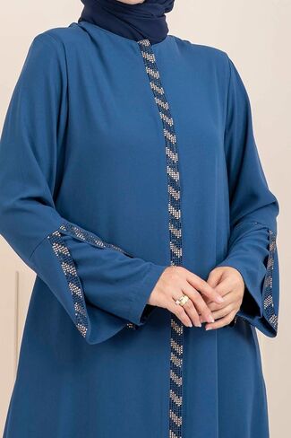 istanbulstyles Women's Abaya Long Sleeve Open Quarry Floor Length Zipper Floor Length Turkish Islamic Fashion in Saudi Arabia