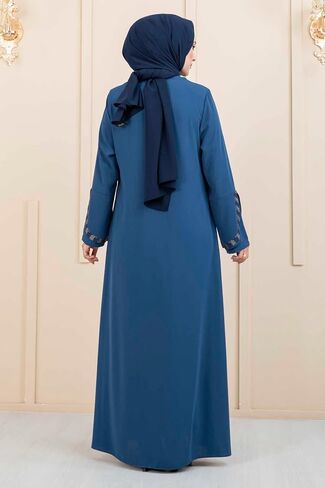 istanbulstyles Women's Abaya Long Sleeve Open Quarry Floor Length Zipper Floor Length Turkish Islamic Fashion in Saudi Arabia