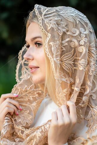 Catholic Mantilla Mass Infinity Veil Church Lace Veil Spanish Chapel Church Women Cathedral Mass Head Covering Veil Infinity in Kuwait