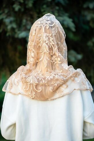 Catholic Mantilla Mass Infinity Veil Church Lace Veil Spanish Chapel Church Women Cathedral Mass Head Covering Veil Infinity in Kuwait