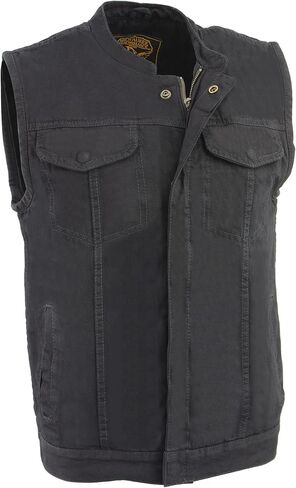 Milwaukee Leather Men's MDM3000 Concealed Snap Denim Club Style Vest w/Hidden Zipper in Saudi Arabia