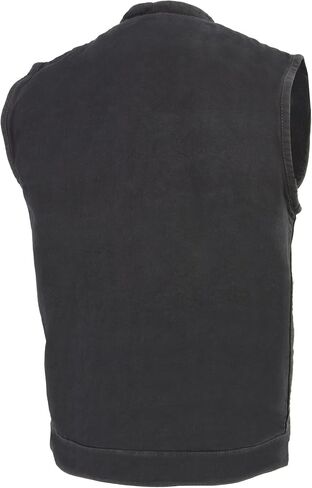 Milwaukee Leather Men's MDM3000 Concealed Snap Denim Club Style Vest w/Hidden Zipper in Saudi Arabia