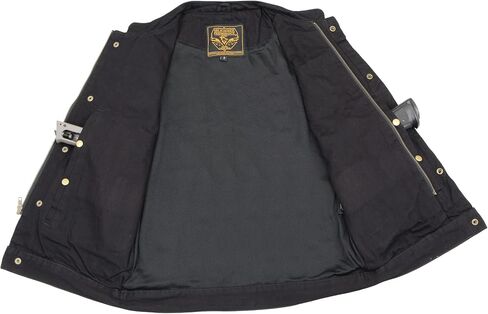 Milwaukee Leather Men's MDM3000 Concealed Snap Denim Club Style Vest w/Hidden Zipper in Saudi Arabia
