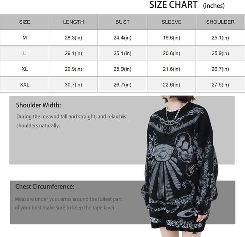 Ethbox Harajuku Retro Street Sweater Gothic Skull Eye Sweater Printed Hip Hop Oversized Pullover Sweater Long Sleeves in Saudi Arabia