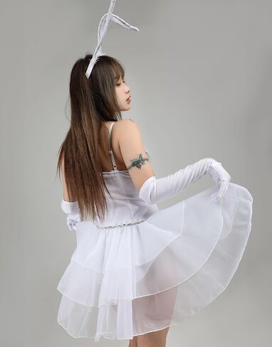 Mobbunny Christmas Bride Bunny Cosplay Bodysuit with Gloves Headband and Choker Bunny Costume in Saudi Arabia