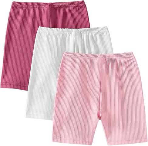Floerns Girls 3 Piece Ribbed Knit Elastic Waist Bow Knot Biker Shorts in Saudi Arabia