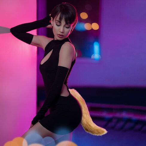 ذيل ثعلب رافاكيني، زي ذيل ثعلب من الفرو الصناعي، فستان تنكرية للهالوين قابل للتعديل، زي ذيل ثعلب فروي للبالغين والأطفال والحفلات in Kuwait