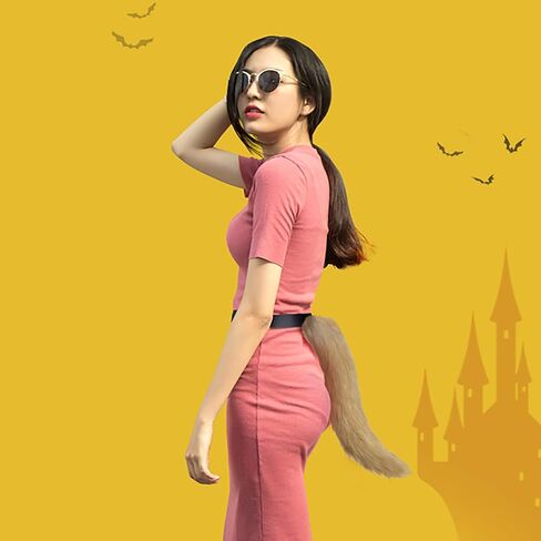 ذيل ثعلب رافاكيني، زي ذيل ثعلب من الفرو الصناعي، فستان تنكرية للهالوين قابل للتعديل، زي ذيل ثعلب فروي للبالغين والأطفال والحفلات in Kuwait