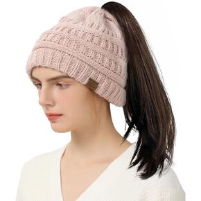 قبعة نيمالبال مع فتحة ذيل حصان - قبعة شتوية للنساء، قبعة ذيل حصان، قبعة ذيل حصان، قبعات ذيل حصان للنساء in Kuwait