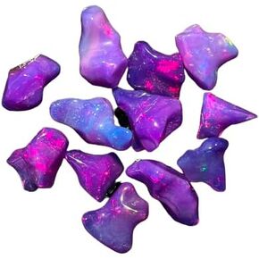 Purple Ethiopian Opal Polish Rough, Natural Polished Opal, 5 Piece Ethiopian Opal Polished Rough, Top Quality Genuine Multi Fire Raw Polished Opal, Fire Opal Rough, Roughopal-4 in Kuwait