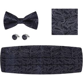 مجموعة أزرار أكمام رجالي من EPOINT Wedding Cummerbunds ربطة عنق بيزلي أحمر بورجوندي in Kuwait